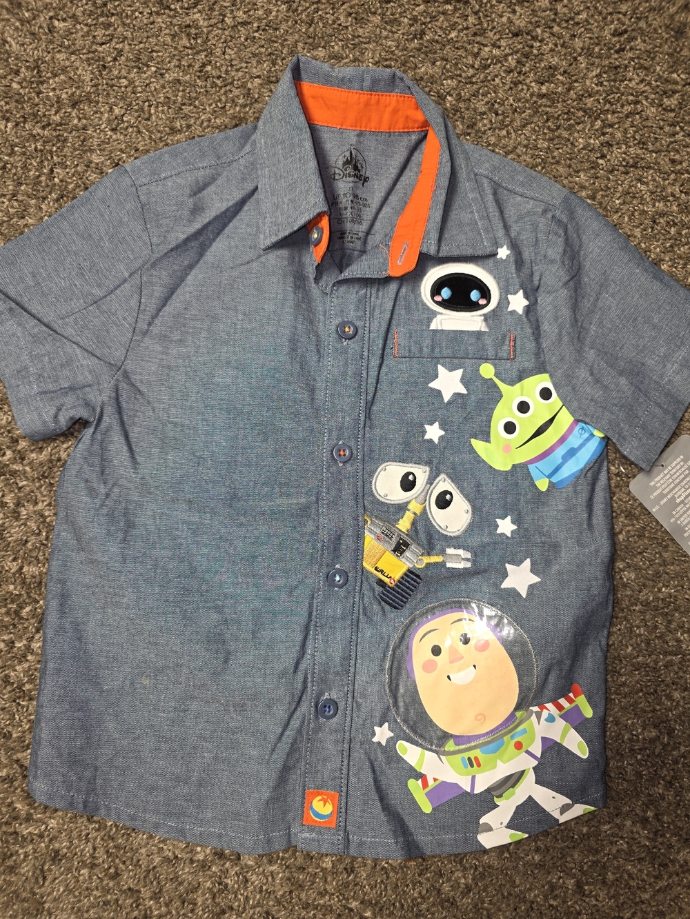 Disney Boys' Blue Toy Story Character Button-Up Shirt